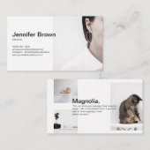 Voeg uw Photo Minimal Simple Influencer White toe Visitekaartje (Voorkant / Achterkant)