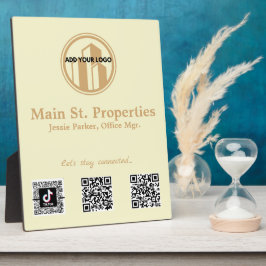 Voeg uw Plaque Logo Social Media Scan Codes toe Fotoplaat