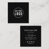 Voeg uw professionele logo toe vierkante visitekaartje (Voorkant / Achterkant)