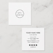 Voeg uw professionele witte squ toe van de logo va vierkante visitekaartje (Voorkant / Achterkant)