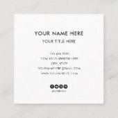 Voeg uw professionele witte squ toe van de logo va vierkante visitekaartje (Achterkant)