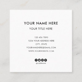 Voeg uw professionele witte squ toe van de logo va vierkante visitekaartje