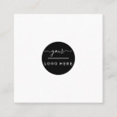 Voeg uw professionele witte squ toe van de logo va vierkante visitekaartje (Voorkant)