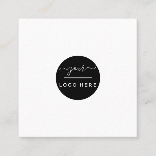 Voeg uw professionele witte squ toe van de logo va vierkante visitekaartje (Voorkant)