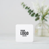 Voeg uw professionele witte squ toe van de logo va vierkante visitekaartje (Staand voorkant)