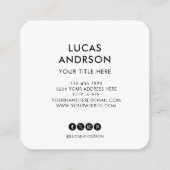 Voeg uw professionele witte squ toe van de logo va vierkante visitekaartje (Achterkant)