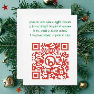 Voeg uw QR Code Bericht of Gift toe aan een Kerstm Feestdagenkaart