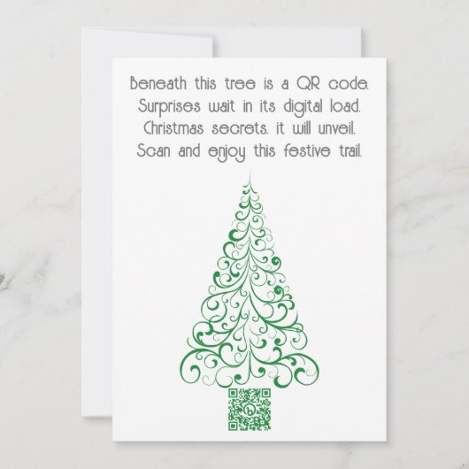 Voeg uw QR Code Bericht of Gift toe aan een Kerstm Feestdagenkaart (Voorkant)