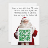 Voeg uw QR Code Bericht of Gift toe aan Santa's Feestdagenkaart (Voorkant / Achterkant)