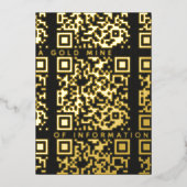 Voeg uw QR Code Black & Gold Funny Discount Kaart  (Voorkant)