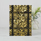 Voeg uw QR Code Black & Gold Funny Discount Kaart  (Staand Voorkant)