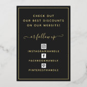 Voeg uw QR Code Black & Gold Funny Discount Kaart  (Achterkant)