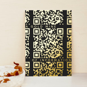 Voeg uw QR Code Black & Gold Funny Discount Kaart