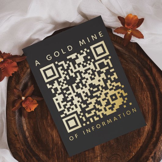 Voeg uw QR Code Black & Gold Funny Discount Kaart 