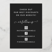 Voeg uw QR Code Black & Gold Funny Discount Kaart  (Achterkant)