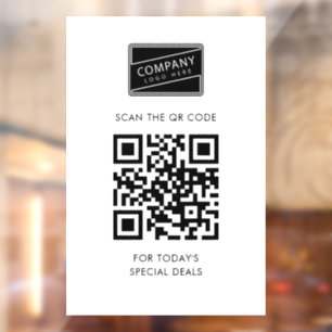 Voeg uw QR-code en bedrijfslogo toe Raamsticker