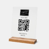 Voeg uw QR-code en Business Logo Menu toe Acryl Bord (Hoek)