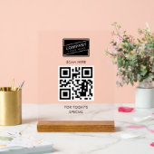 Voeg uw QR-code en Business Logo Menu toe Acryl Bord (Huwelijk)