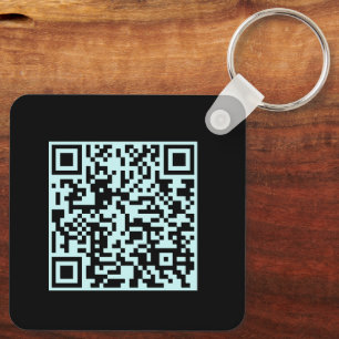Voeg uw QR Code Promotional Business Aqua Black to Sleutelhanger
