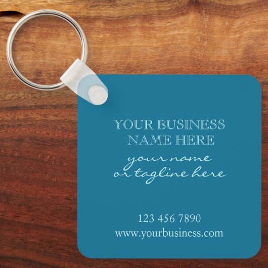 Voeg uw QR-code promotionele zakelijke turquoise t Sleutelhanger (Voorkant)