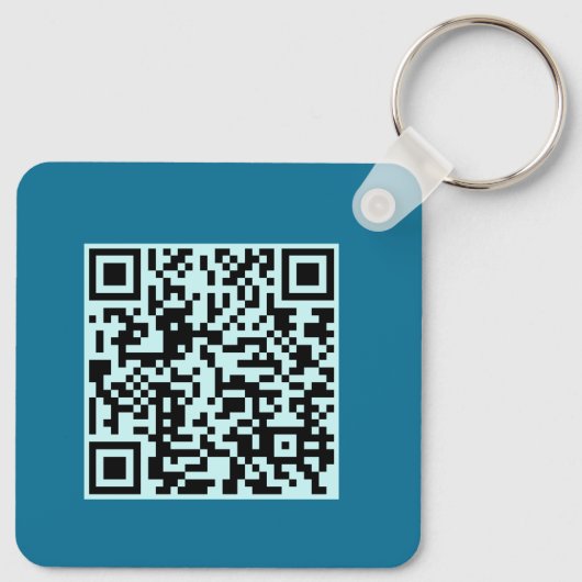 Voeg uw QR-code promotionele zakelijke turquoise t Sleutelhanger (Achterkant)