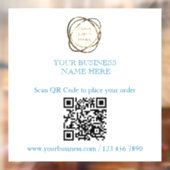 Voeg uw QR-code toe Promotionele zaken in Teal Aqu Raamsticker (Vel 2)