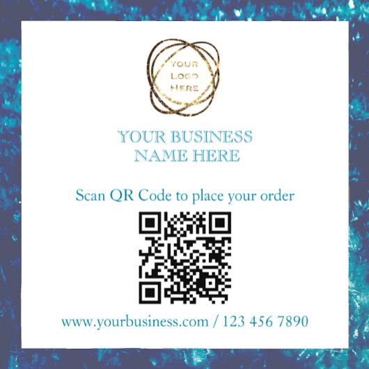 Voeg uw QR-code toe Promotionele zaken in Teal Aqu Raamsticker