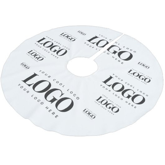 Voeg uw Rechthoek bedrijfs - Aangepast Logo patroo Kerstboom Rok (Gekanteld)