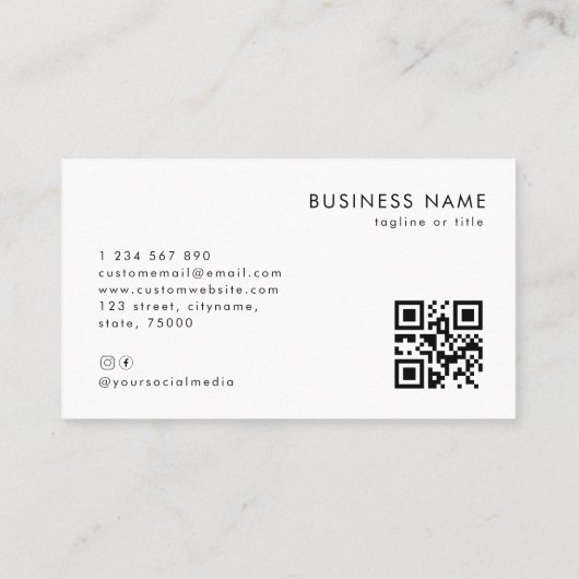 Voeg uw Rectangle Business Logo QR Code Company to Visitekaartje (Achterkant)