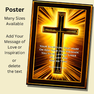 Voeg uw scripts toe, bruin en gouden Christelijke  Poster