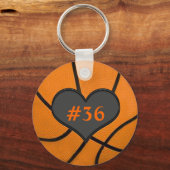 Voeg Uw Sleutelhanger Basketball van het Aantal va (Voorkant)