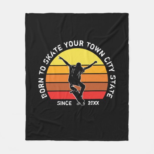 Voeg uw Stadsstaat van de stad tekst toe - geboren Fleece Deken (Voorkant)
