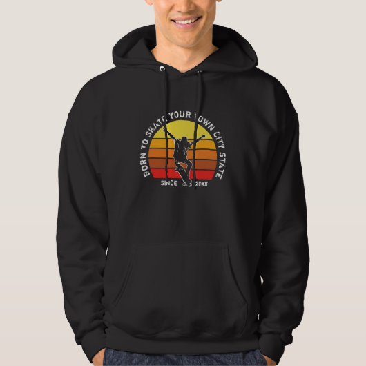 Voeg uw Stadsstaat van de stad tekst toe - geboren Hoodie (Voorkant)