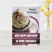 Voeg uw taal toe / Sjabloon verjaardagskaart (Gele Bloem)