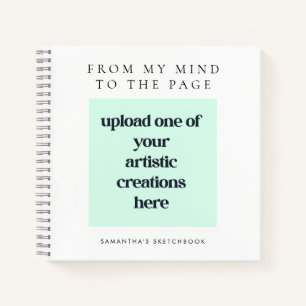 Voeg uw tekeningen Artwork Artist Naam White Sketc Notitieboek