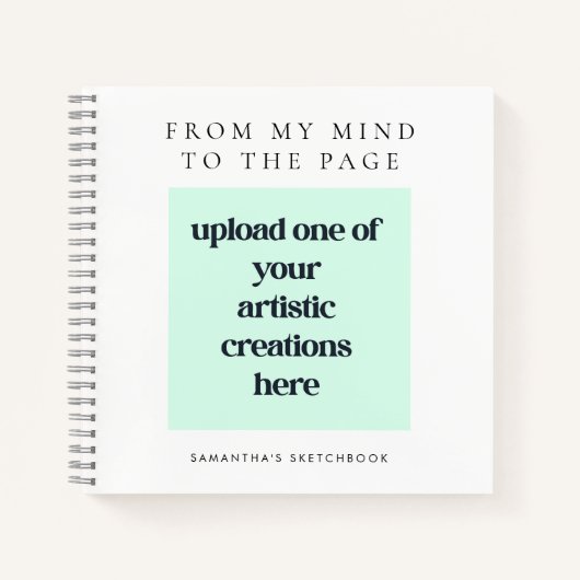 Voeg uw tekeningen Artwork Artist Naam White Sketc Notitieboek (Voorkant)