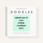 Voeg uw tekeningen Artwork Doodle Naam White Sketc Notitieboek (Voorkant)