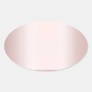 Voeg uw tekst elegante roze gouden blanco sjabloon ovale sticker