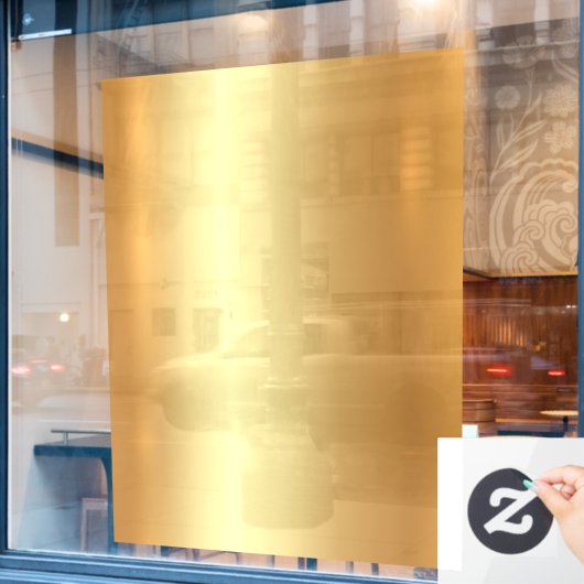 Voeg Uw Tekst QR Code Logo Leeg Gouden Achtergrond Raamsticker (Cafe Raam)