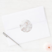Voeg uw tekst Roze Goud Marmer Modern Elegant Ronde Sticker (Envelop)