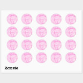 Voeg uw tekst Roze Pastel Marmer toe Ronde Sticker (Vel)