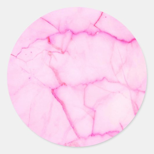Voeg uw tekst Roze Pastel Marmer toe Ronde Sticker (Voorkant)