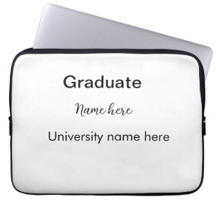 voeg uw tekst toe eenvoudig afstuderen voeg school laptop sleeve