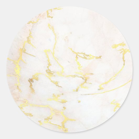 Voeg uw tekst toe Goud Marmer Blank Modern Eerlijk Ronde Sticker (Voorkant)