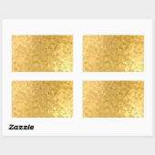 Voeg uw tekst toe Gouden Harten Elegant Leeg Sjabl Rechthoekige Sticker (Vel)