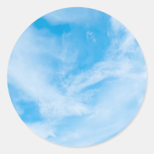 Voeg uw tekst toe lege sjabloon blauwe lucht wolke ronde sticker