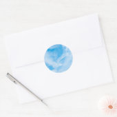 Voeg uw tekst toe lege sjabloon blauwe lucht wolke ronde sticker (Envelop)