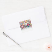 Voeg uw tekst toe Lege sjabloon Waterverf Bloemen Vierkante Sticker (Envelop)