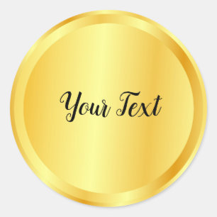 Voeg Uw Tekst Toe Nep Goud Lege Glamour Sjabloon Ronde Sticker