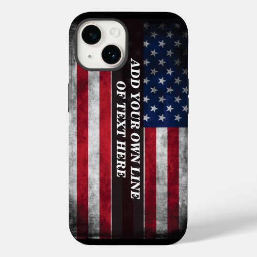 Voeg uw tekst toe op Amerikaanse vlag  Case-Mate iPhone Case (Achterkant)